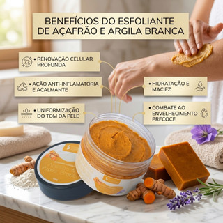 Esfoliante de Açafrão para corpo e rosto 300g