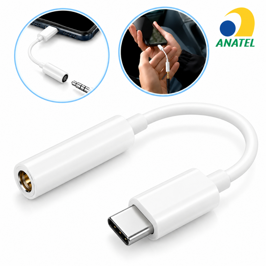 Cabo Adaptador Tipo C Para P2 3.5mm Auxiliar Fone Ouvido H'Maston