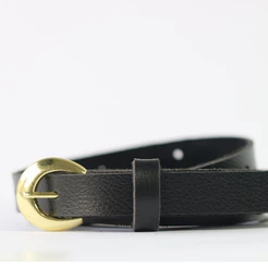 Cinto Fino Feminino Da Moda Fivela Oval Dourada