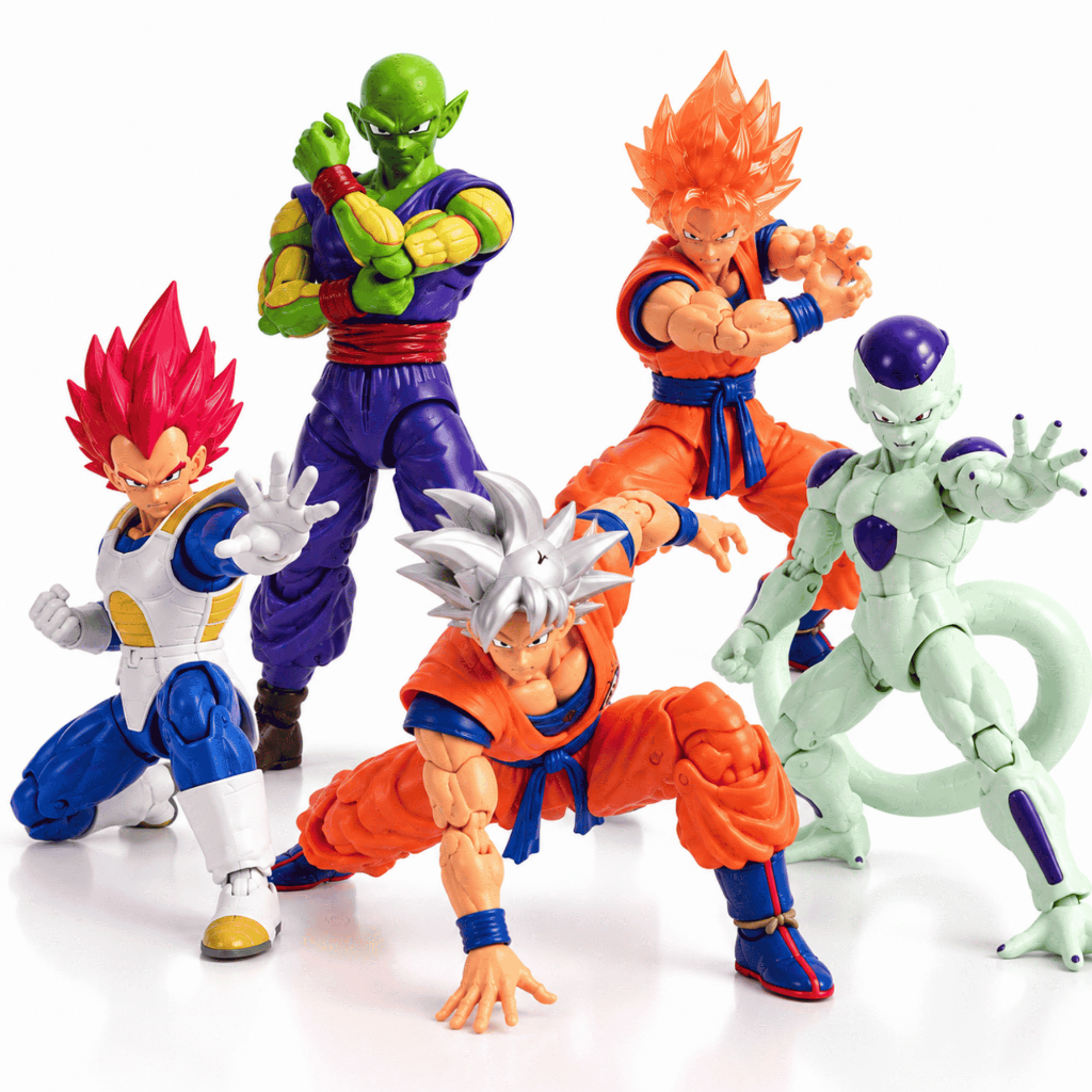 Kit 5 Bonecos Goku Vegeta Freeza Piccolo Action Figure Articulado Dragon Ball Z Super Colecionáveis