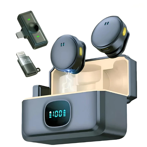 Mini Microfone De 2 Lapela Com Cancelamento De Ruído Magnético Profissional Para IP-Type C mic-999