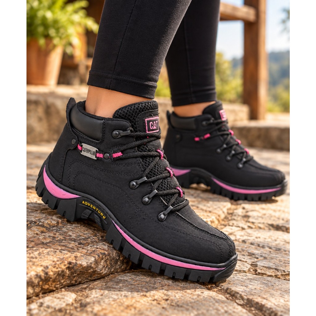 Bota Botinha Feminina Caterpillar Coturno Adventure Lona Reforçada