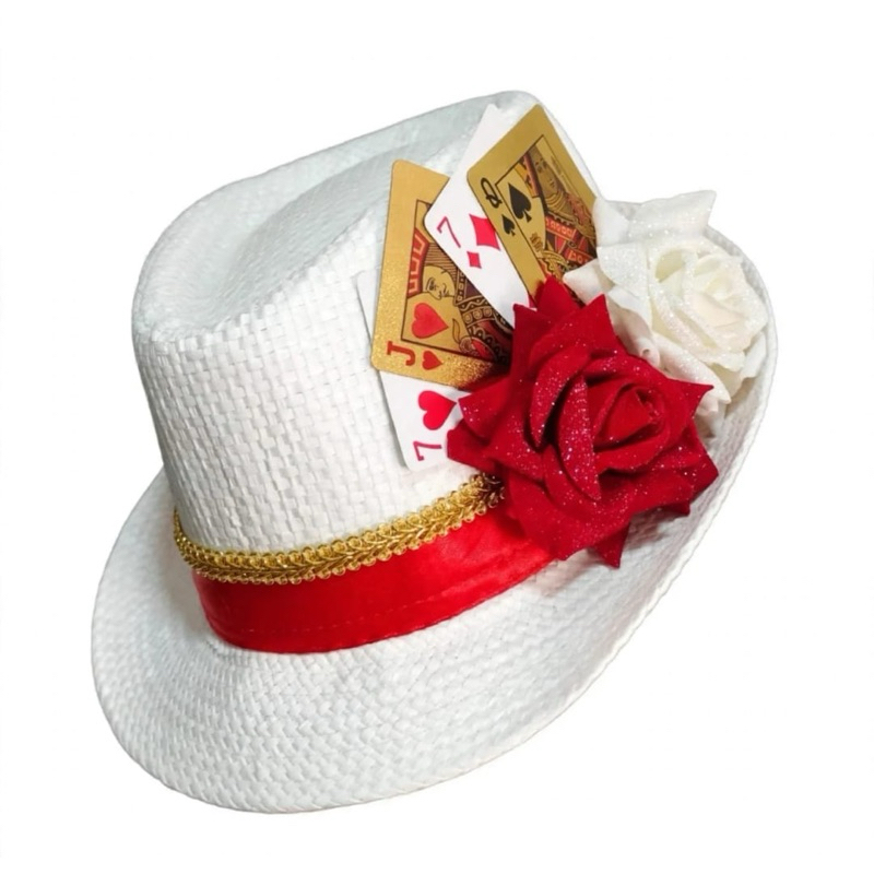 chapéu Panamá maria navalha Luxo branco , malandra, malandragem umbanda candomblé personalizado — imagem 2 de 2