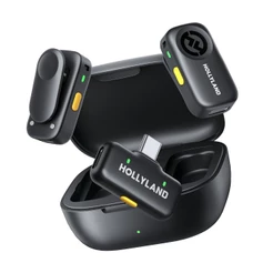 Hollyland Lark A2 Tipo C Microfone Lapela 2 Transmissores 1 Receptor
