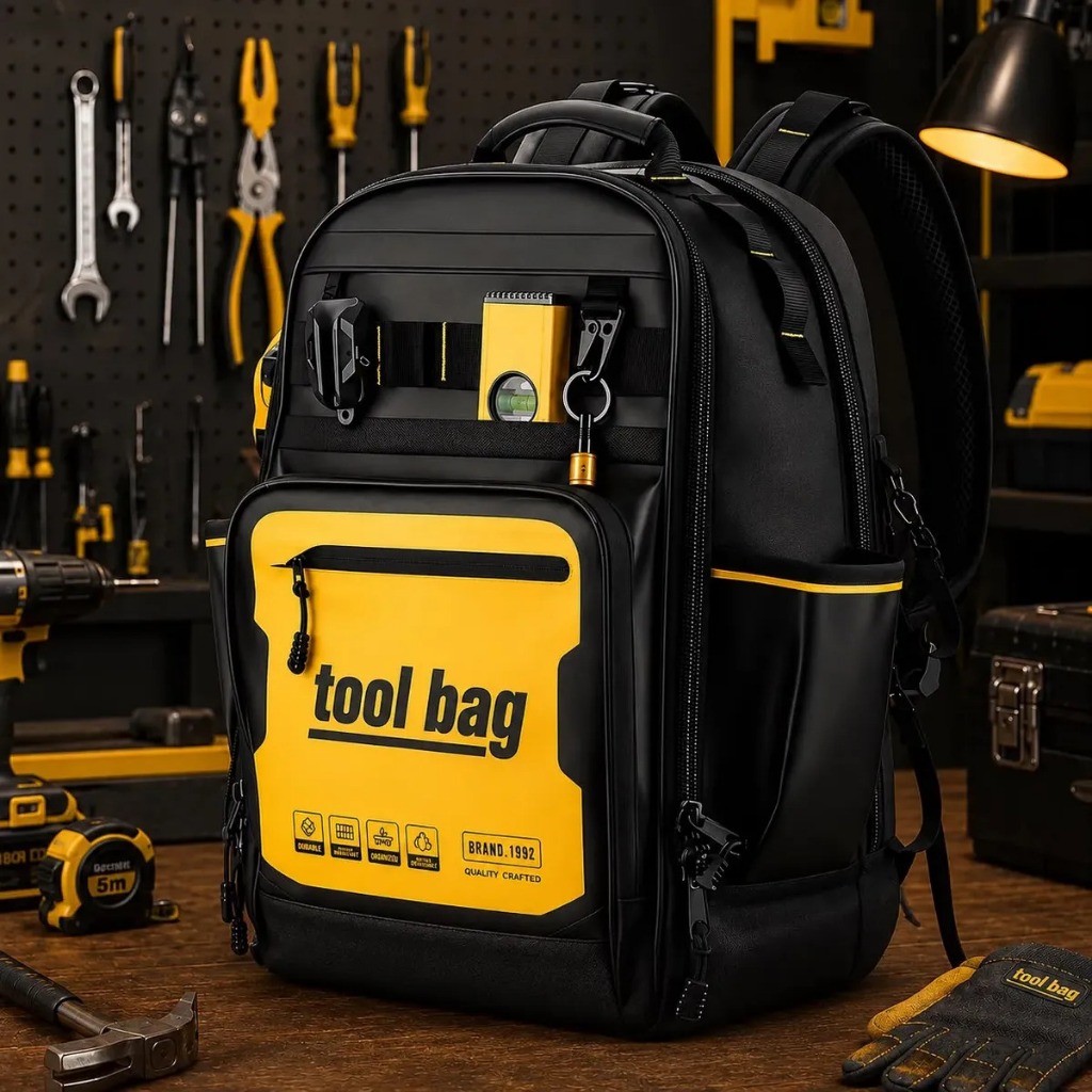 Mochila De Ferramentas Profissional Para Técnico Manutenção Montador Fundo Reforçada 30L Resistente À Água