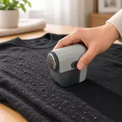 Papa Bolinha Elétrico Tira Pelos e Fiapos de Roupa Lyor Removedor de Bolinhas Máquina Portátil a Pilha Aço Inox Tricô Ma