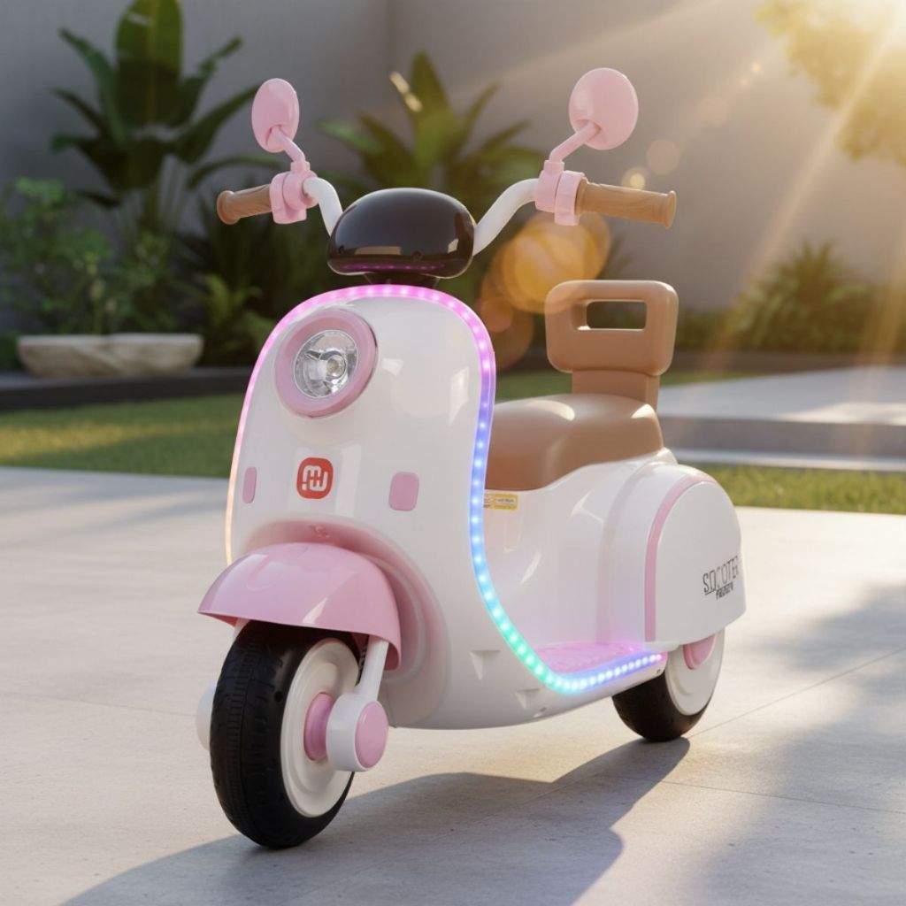 Moto Elétrica Infantil 6V Scooter com Luz LED Som e Música Divertida