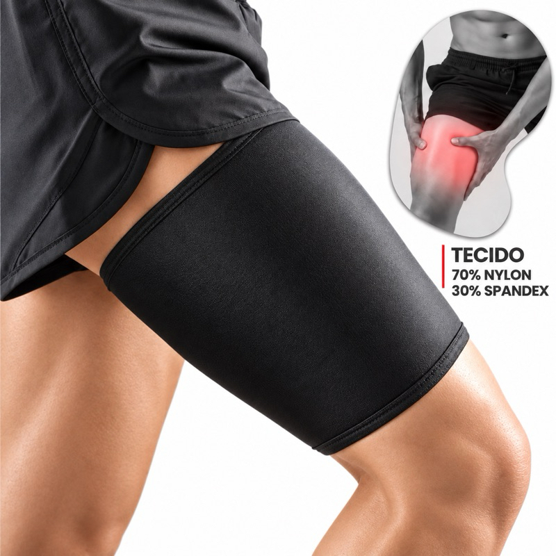 Coxal Elastico Esportivo Compressao Unissex Anti Lesao Muscular Fit