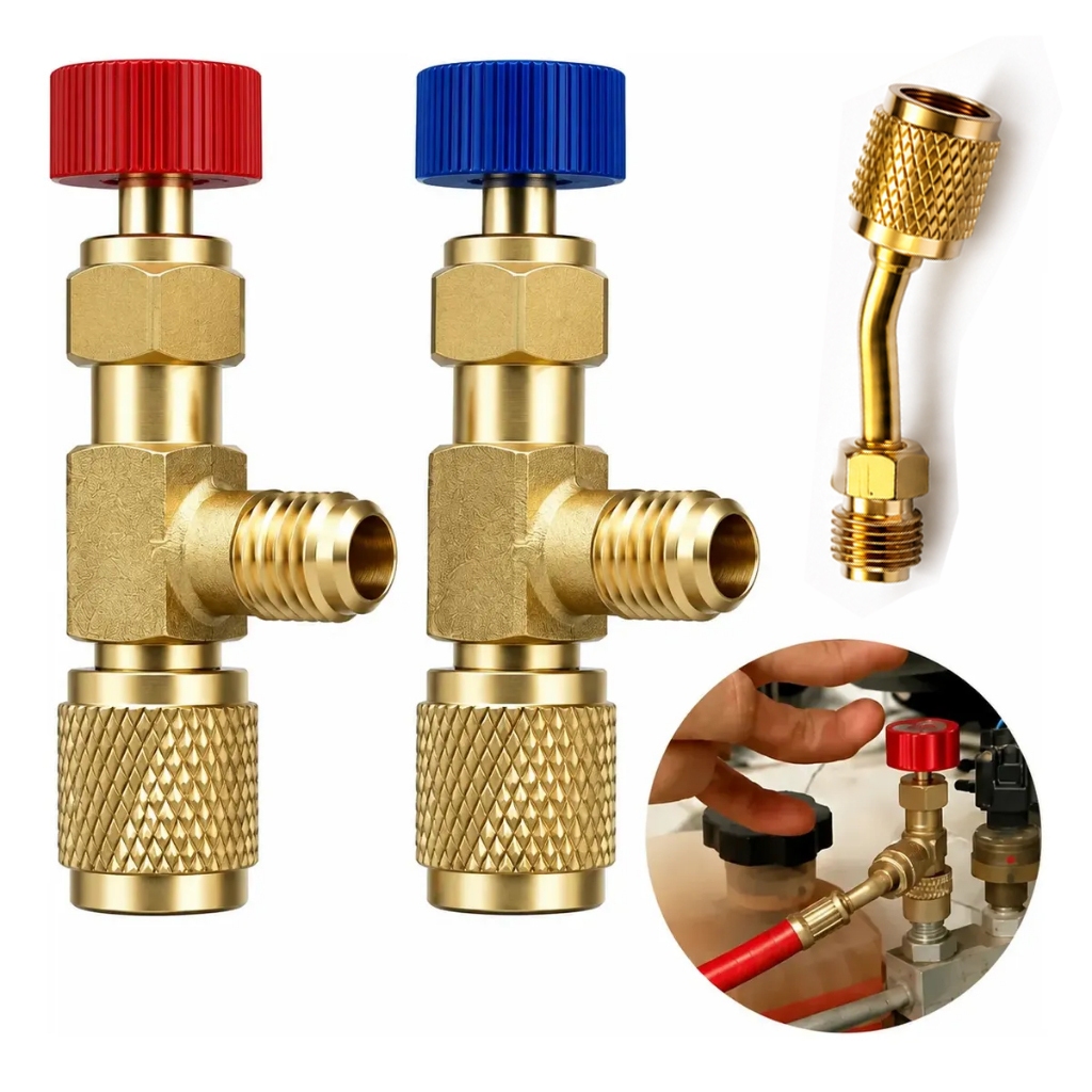 Kit 3 Peças Válvulas Acionadoras Segurança Ar Condicionado R22 R410A 1/4" 5/16" Controle Gás Refrigerante