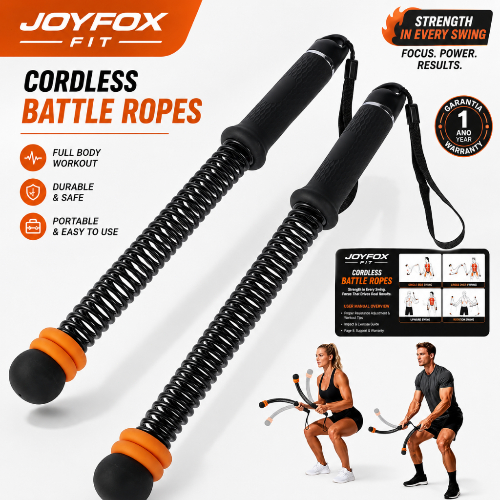 Corda de Batalha Sem Fio JOYFOX Silenciosa Alta Intensidade Fitness Musculação Ajustável Para Treino Em Casa Crossfit