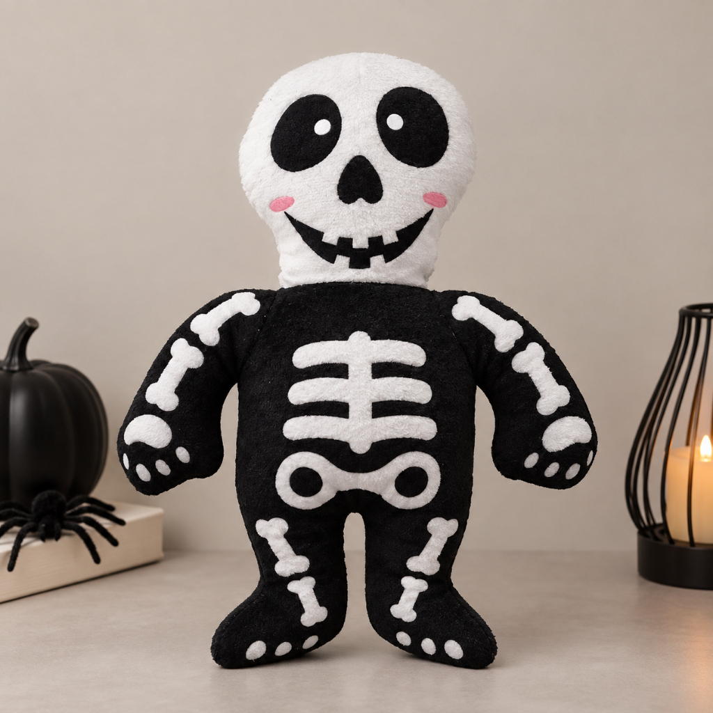 Urso Pelúcia Esqueleto Preto e Branco 25 cm - Halloween - 1 unidade - Rizzo | Festas, Decoração, Dia das Bruxas