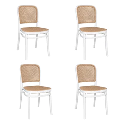 Kit 4 Cadeiras Roma em Polipropileno para Sala de Jantar e Cozinha Design Moderno Branca Suporta até 120kg