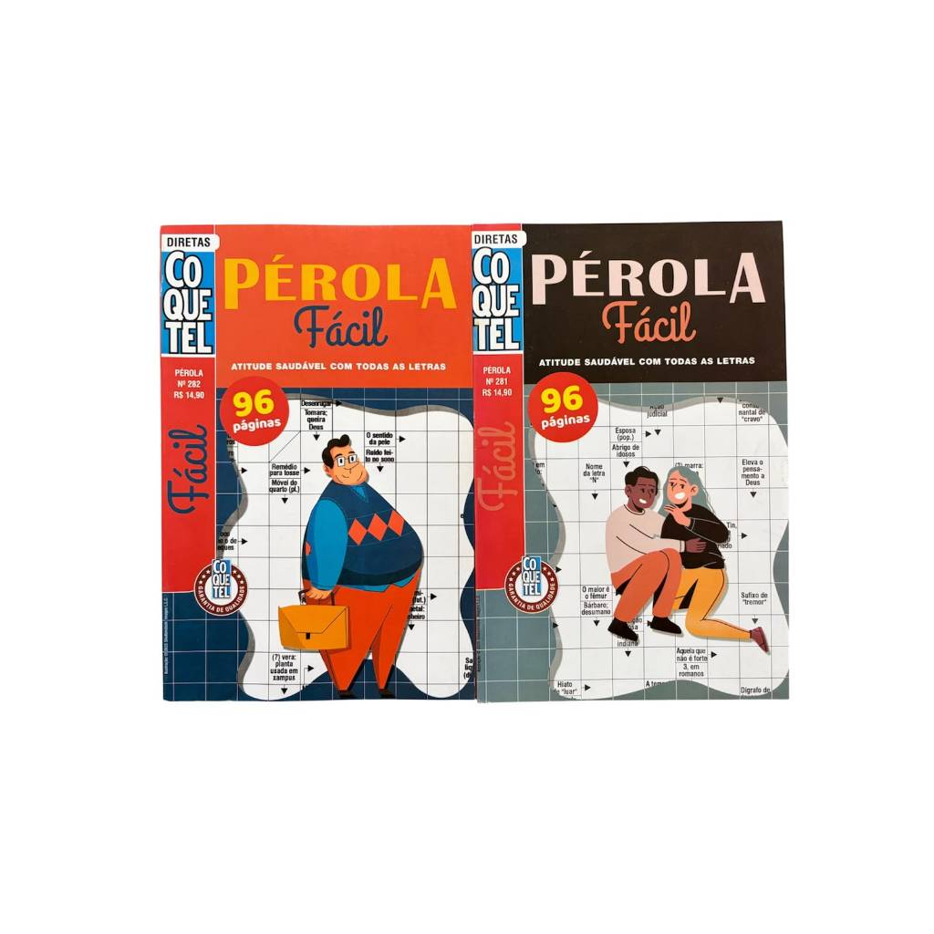 Kit: 2 Palavras Cruzadas Pérola Nível Fácil - coquetel