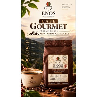 Café GOURMET Enos 250g 100% Arábica Torrado e Moído Torra Média das Montanhas Capixabas