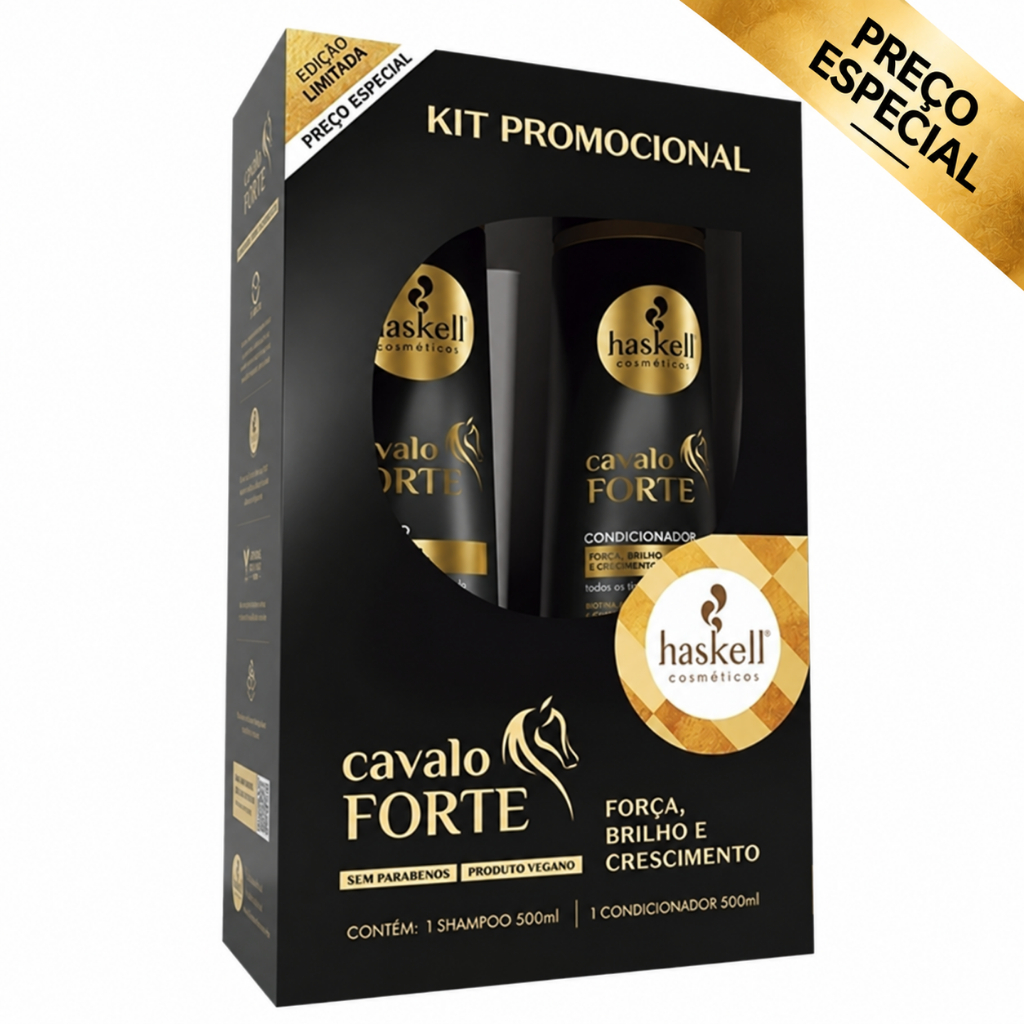 Kit Cavalo Forte 500ml Haskell | Shampoo + Condicionador