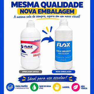 Cola Branca PVA 1Kg Escolar Lavável Artesanato Slime 1kg Papel Cartolina Papelão