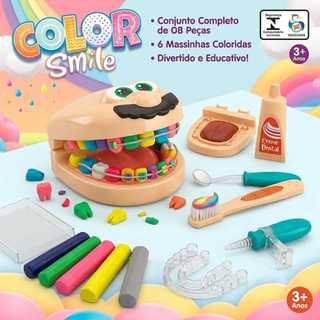 Massinha Para Modelar Dentista Color Smile Art Brink 12 Acessórios