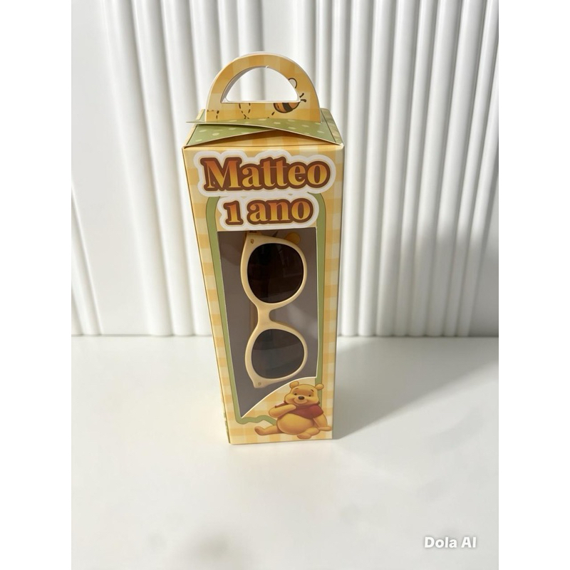 Caixa personalizada para óculos infantil tema Ursinho Pooh - brinde lembrancinha de aniversário infantil