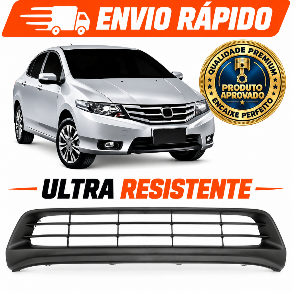 Grade Central Parachoque Honda City 2012 2013 2014 Preto