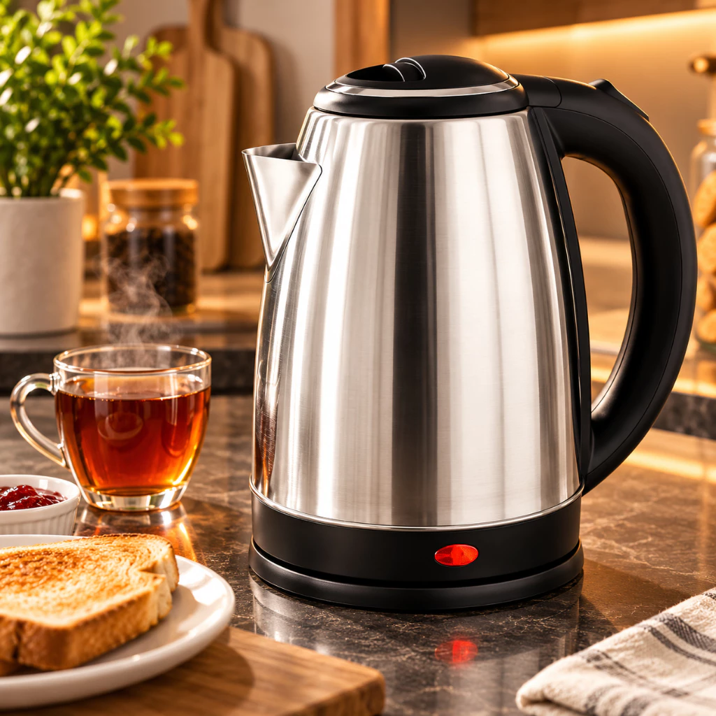 Chaleira Elétrica Inox 1,8L ou 2L 127V ou 220V Ferve Água Rápido com Desligamento Automático — imagem 1