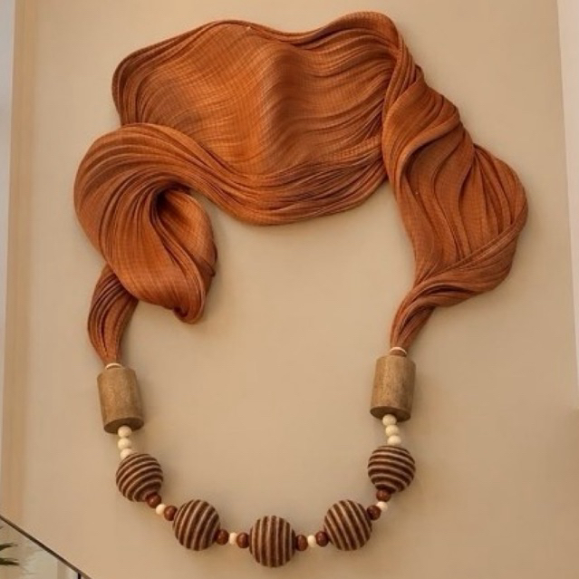 colar decorativo de mesa/Colar decorativo de manta caiçara/Colar de manta sintética/escultura de manta de parede