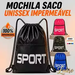 Mochila Saco Sport Academia Impermeável Unissex Bolsa Fitness Trilha com Bolso Zíper para Escola Viagem 4 Cores