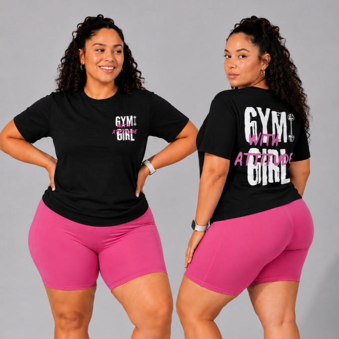 Camiseta Blusa Para Treino Plus Size G1 Feminina Academia Confortável Fitness Estampada 100% Algodão Manga Curta