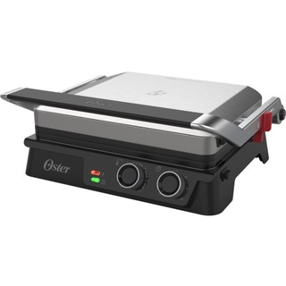 Grill Elétrico Oster OGRL640 Chapas Destacáveis Multiuso Inox 2100W 180° Rotação, Antiaderente 2 em 1