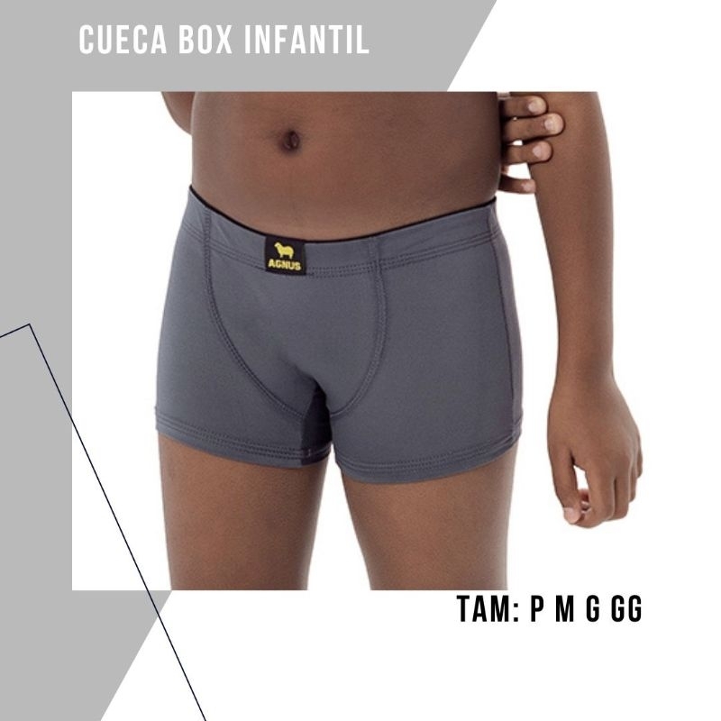 Pacote 12 Cuecas Boxer Microfibra Lisa Infantil Malha Confortável e Durável