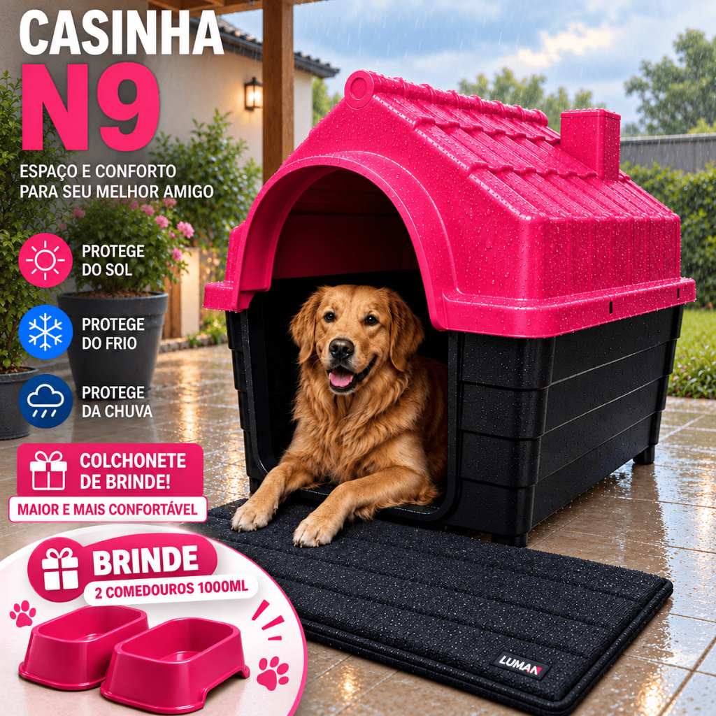 Casinha N9 Plástica Desmontável para Cachorro Porte Grande com Proteção UV