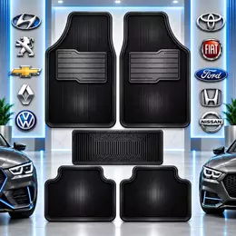 Jogo Tapete Automotivo Borracha Universal 5 Peças Reforçado Antiderrapante