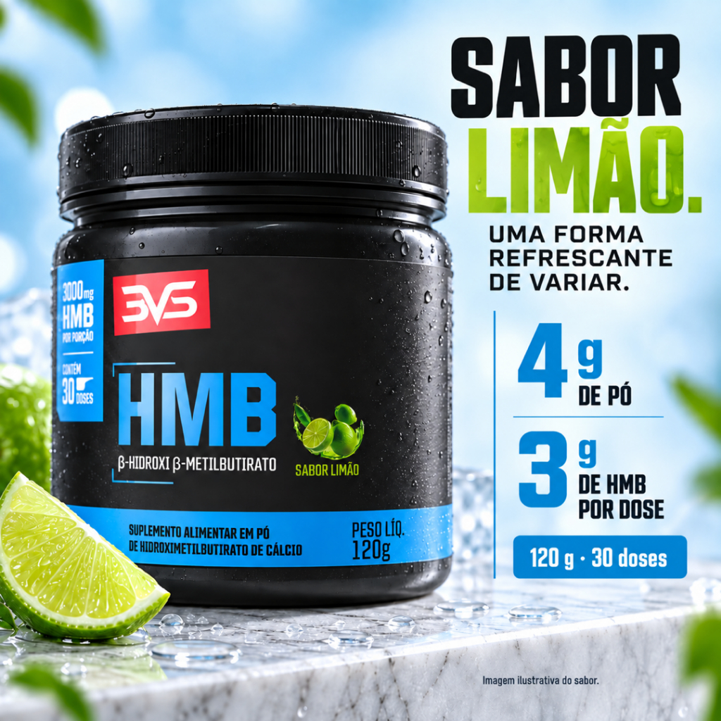 HMB 3000mg em Pó Fórmula de Máxima Pureza Força Recuperação Muscular 30 Doses 3VS Nutrition · foto 2