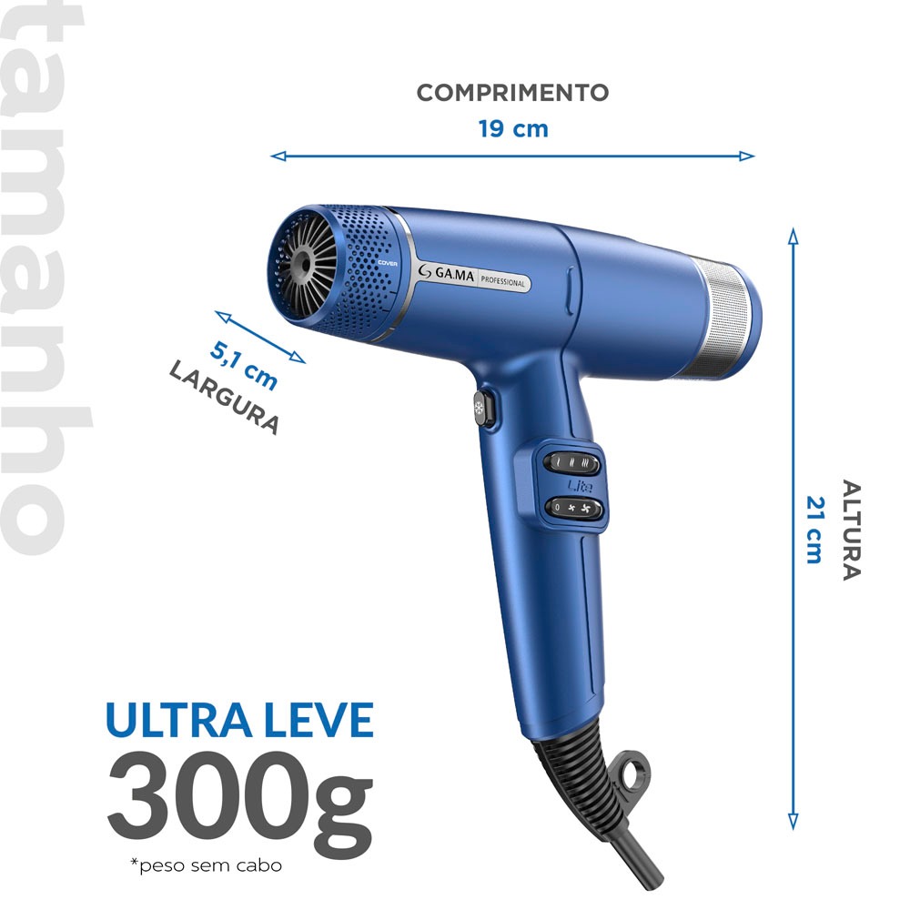 GA.MA ITALY Secador de Cabelo Profissional iQ Lite Blue · foto 2
