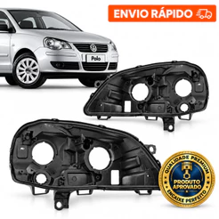 Carcaça Farol Polo 2007 2008 2009 2010 2011 2012 2013 2014 Foco Duplo
