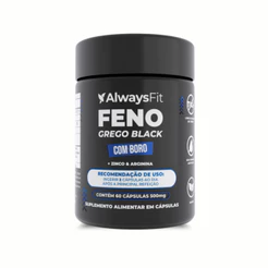 Feno Grego Black AlwaysFit | Feno-Grego, L-Arginina, Zinco e Boro | 60 Cápsulas - 500 mg