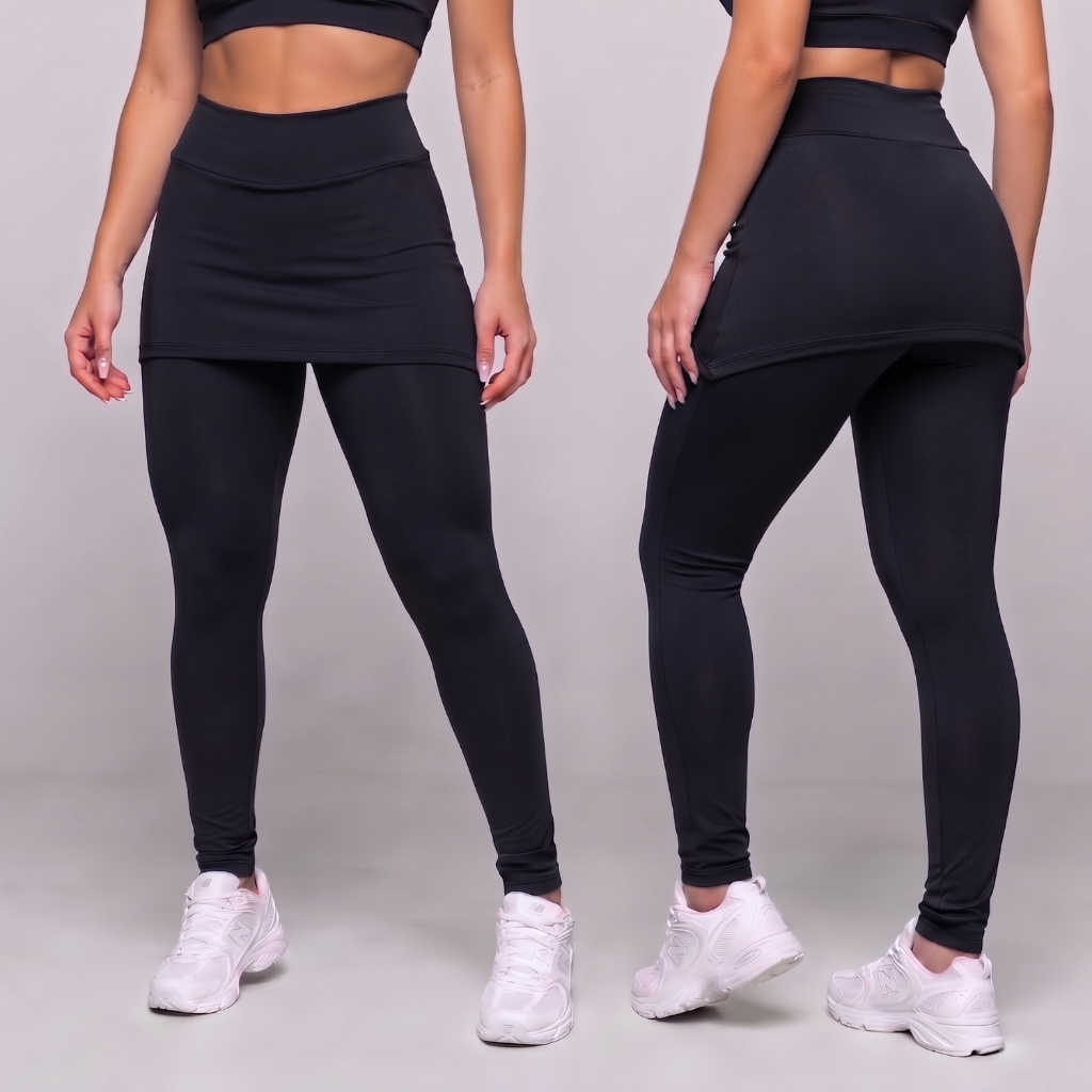 Calça Legging Tapa Bumbum Saia Roupas Fitness Femininas Para Academia B03
