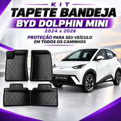 Tapete tipo bandeja BYD DOLPHIN MINI Bordas Elevadas altas 2024 a 2026 borracha resistente 3mm