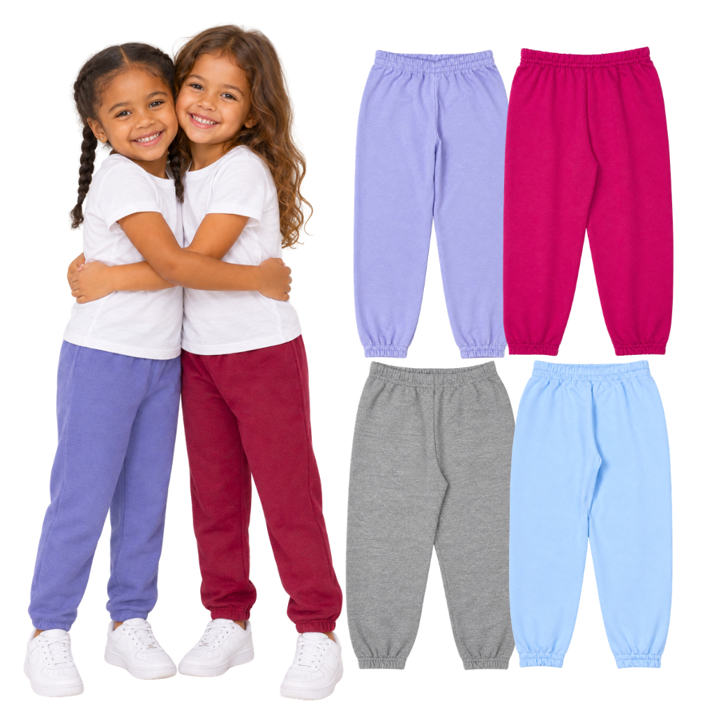 Kit 3 Calça Moletom Infantil Menina Sortidas Meia Estação Escolar Confortável e Estilosa