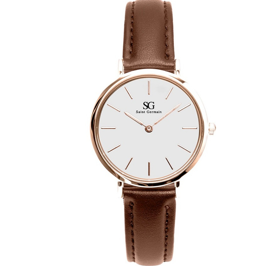 Relógio Feminino Couro Dourado Bronx Rosé Gold 32mm