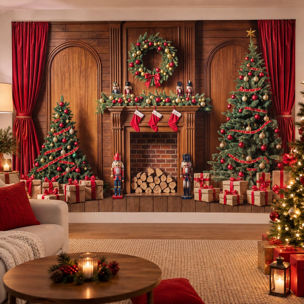 Painel de Natal Fundo Decoração Tema Natalino para Fotos Em Tecido Sublimado 2,60x1,70m · foto 2