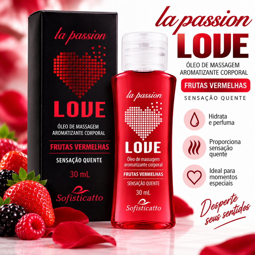 Óleo Love Frutas Vermelhas Sensação Quente 30ml - Sofisticatto
