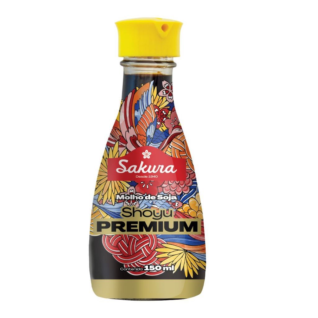 Molho De Soja Shoyu Premium Fermentação Natural 150ml Sakura