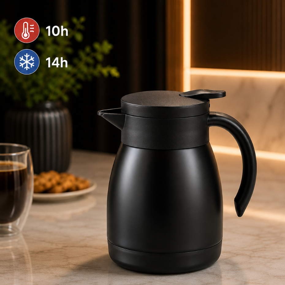 Garrafa Térmica 500ml Inox para Café Chá com Vedação Segura e Alça Reforçada