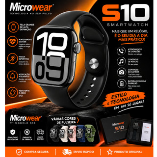 Smartwatch Microwear S10 Série 10 para Android e iOS com ChatGPT Integrado e Chamadas Bluetooth  + Capa protetora