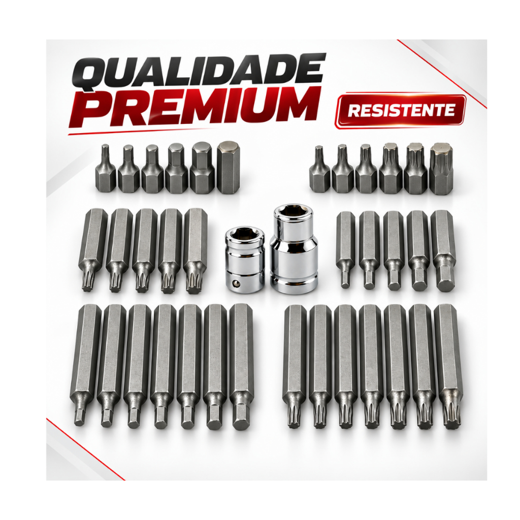 Kit 40 Peças Jogo de Bits Torx e Allen Multidentada Várias Medidas Qualidade Premium ZBROTHERS — imagem 2 de 2