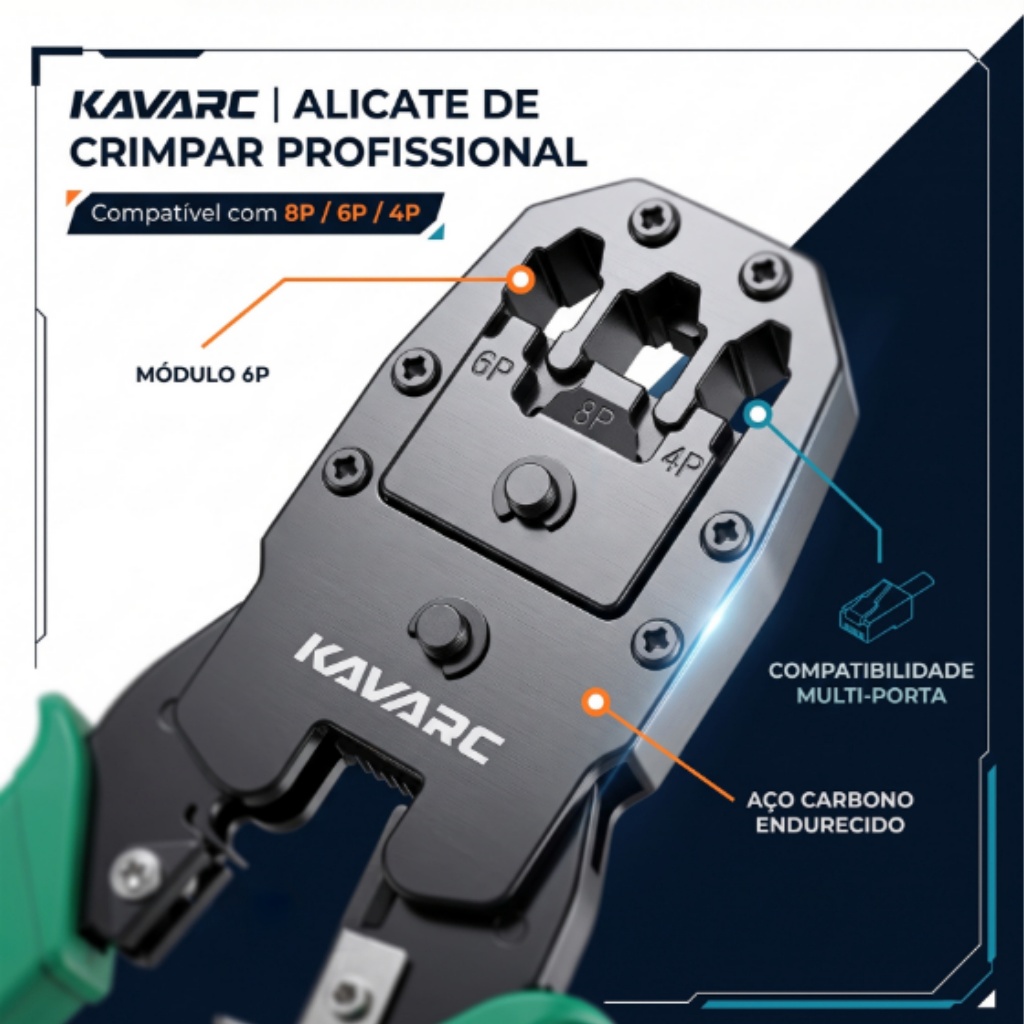 Kit Ferramentas De Rede Crimpagem E Testador RJ45 RJ11 RWS Profissional Com Estojo Luatek LWJ-313 · foto 2