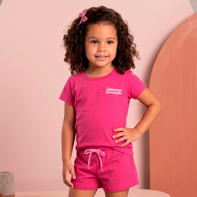 Conjunto Bebê Menina Monocromatico Pink