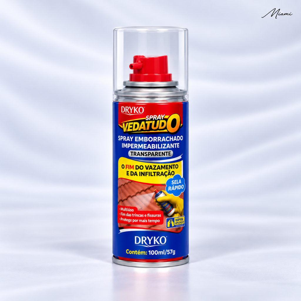 Spray Veda Tudo borracha líquida impermeabilizante Transparente 100ml