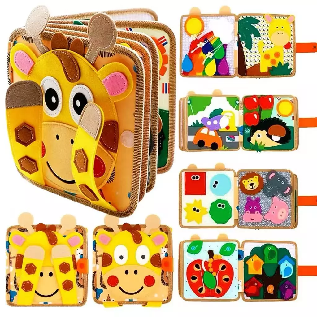 Livro Silencioso Montessori de Feltro Brinquedo de Atividades para Crianças — imagem 1