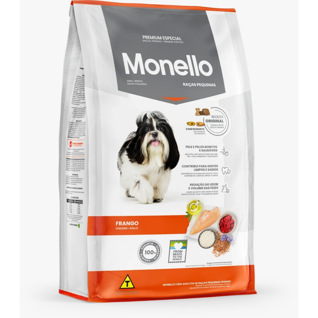 Ração cães cachorros  1kg raças pequenas adultos monello especial